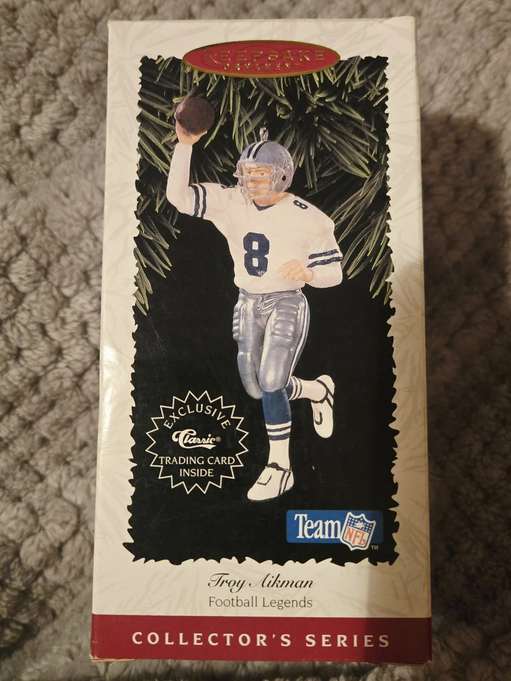 Dallas Cowboys 1996 Hallmark Troy Aikman Ornament and Card NIB